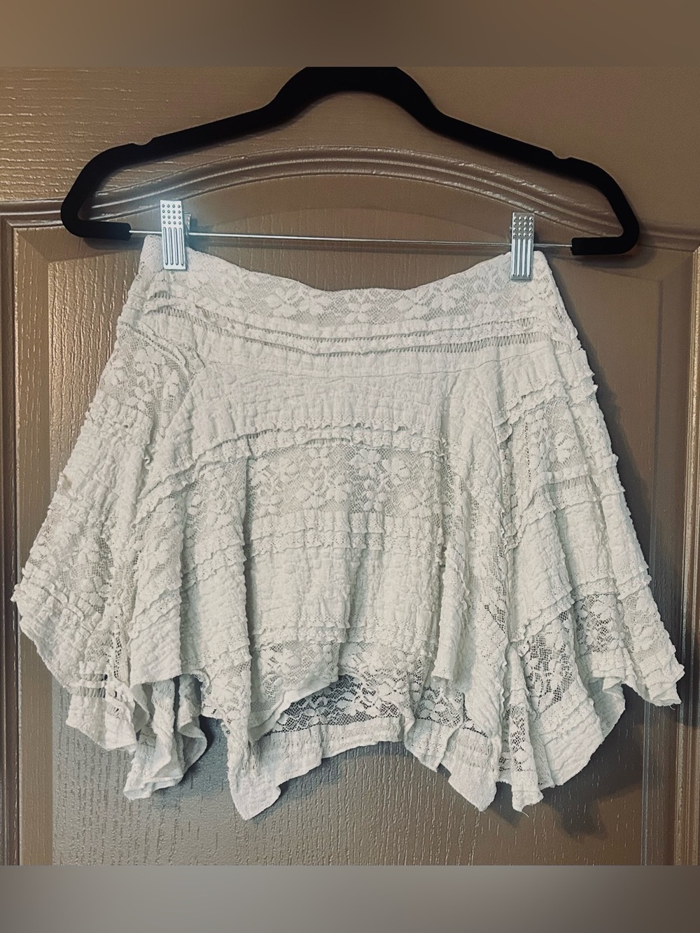 Cotton On Eden Hanky Hem Mini Skirt White Lace Boho Coquette Size M
